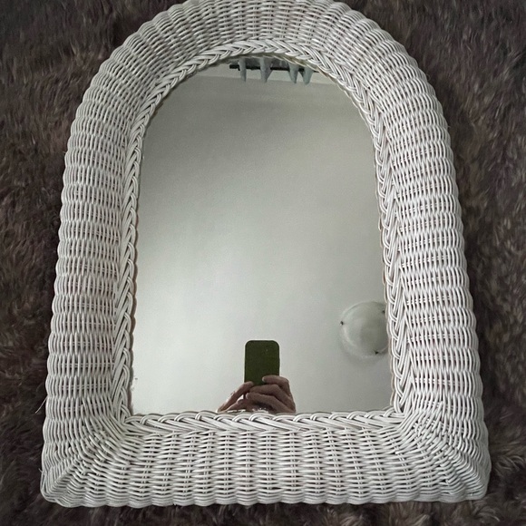 MCM Other - MCM White Wicker Wall Mirror